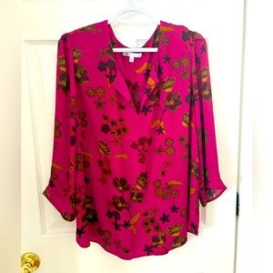 DR2 Floral Pink Blouse size XL